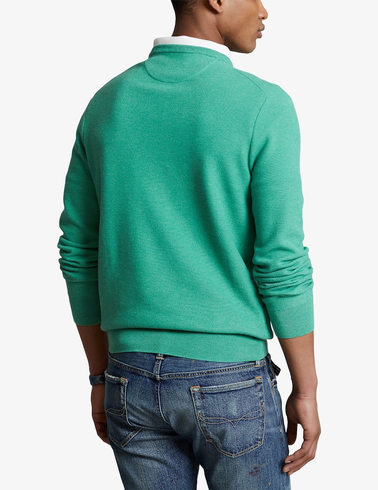 Polo Ralph Lauren Cotton knitting pima nido d'ape roundneck sweater - Green - picture 3 Polo Ralph Lauren Cotton knitting pima nido d'ape roundneck sweater - Green - picture 3