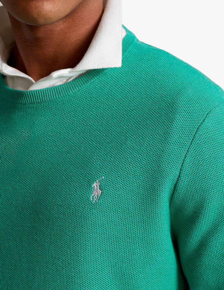 Polo Ralph Lauren Cotton knitting pima nido d'ape roundneck sweater - Green - picture 4 Polo Ralph Lauren Cotton knitting pima nido d'ape roundneck sweater - Green - picture 4