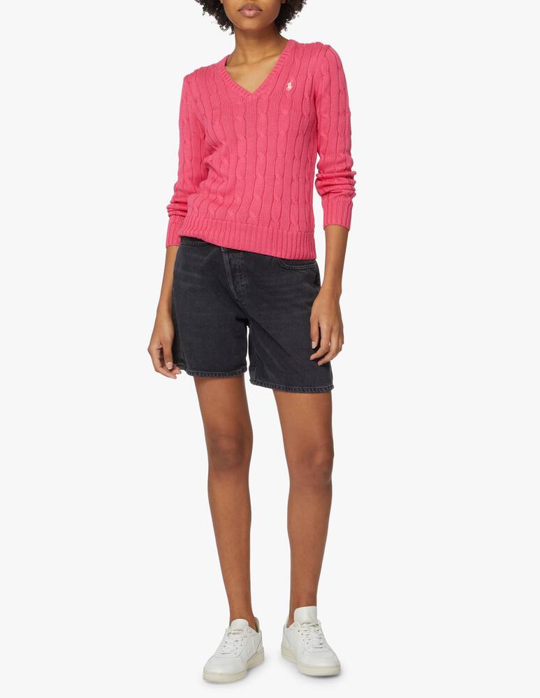 Polo Ralph Lauren Kimberly V-neck cable-knit sweater - pink - picture 2