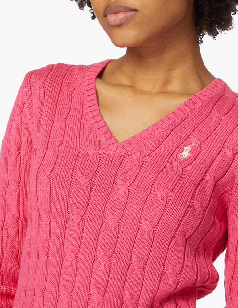 Polo Ralph Lauren Kimberly V-neck cable-knit sweater - pink - picture 4