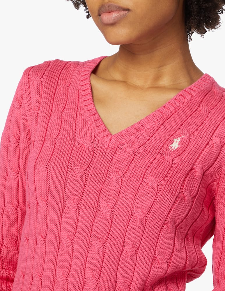 rinascente Polo Ralph Lauren Maglia a trecce con scollo a V Kimberly - rosa