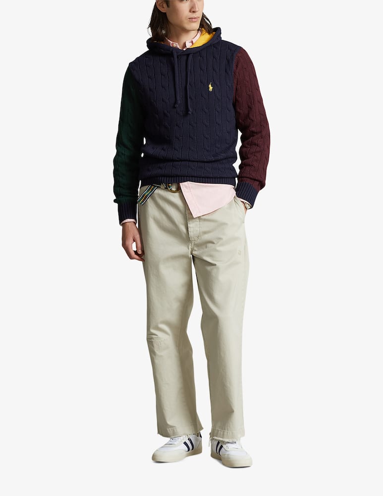 rinascente Polo Ralph Lauren Felpa con cappuccio in cotone cable color block - Multicolor