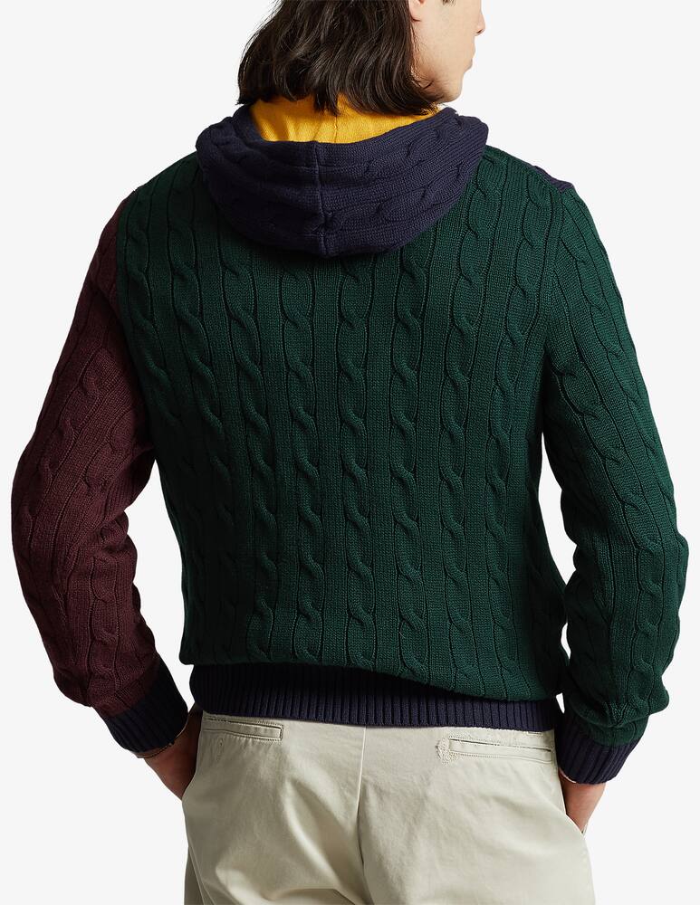 rinascente Polo Ralph Lauren Felpa con cappuccio in cotone cable color block - Multicolor