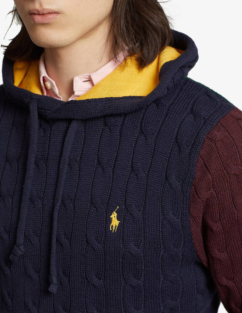 rinascente Polo Ralph Lauren Felpa con cappuccio in cotone cable color block - Multicolor