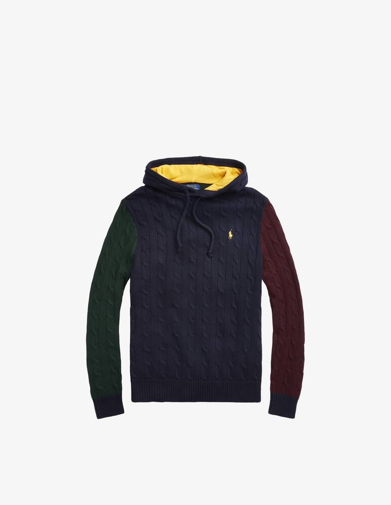 rinascente Polo Ralph Lauren Felpa con cappuccio in cotone cable color block - Multicolor