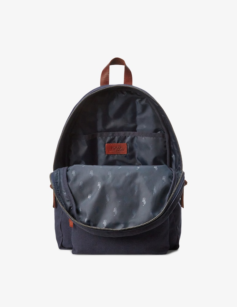 rinascente Polo Ralph Lauren Leather canvas backpack - Blue
