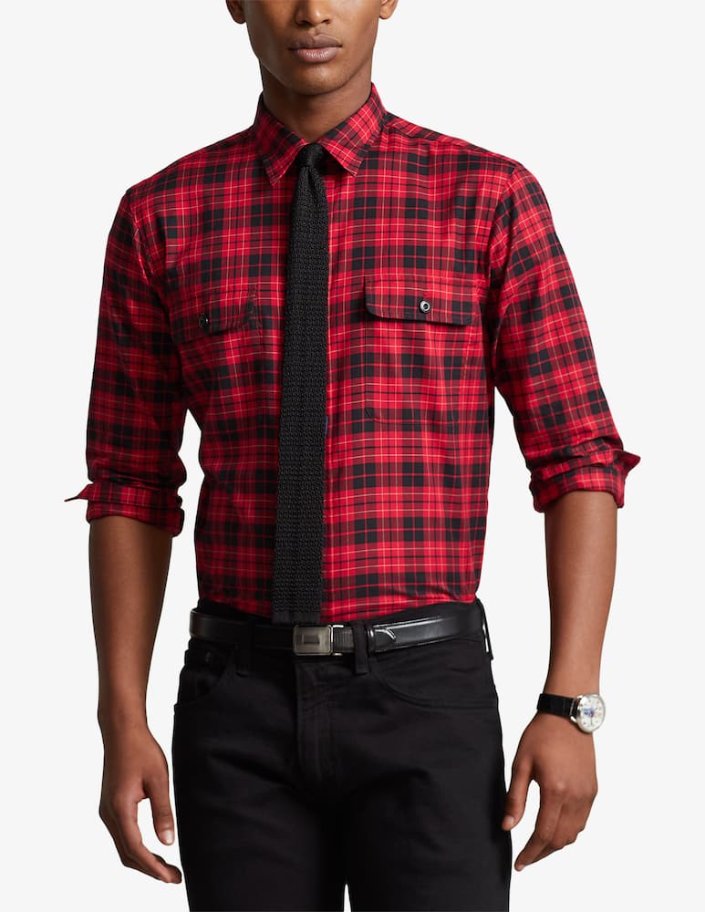 rinascente Polo Ralph Lauren Bd slim twill checked shirt - Red