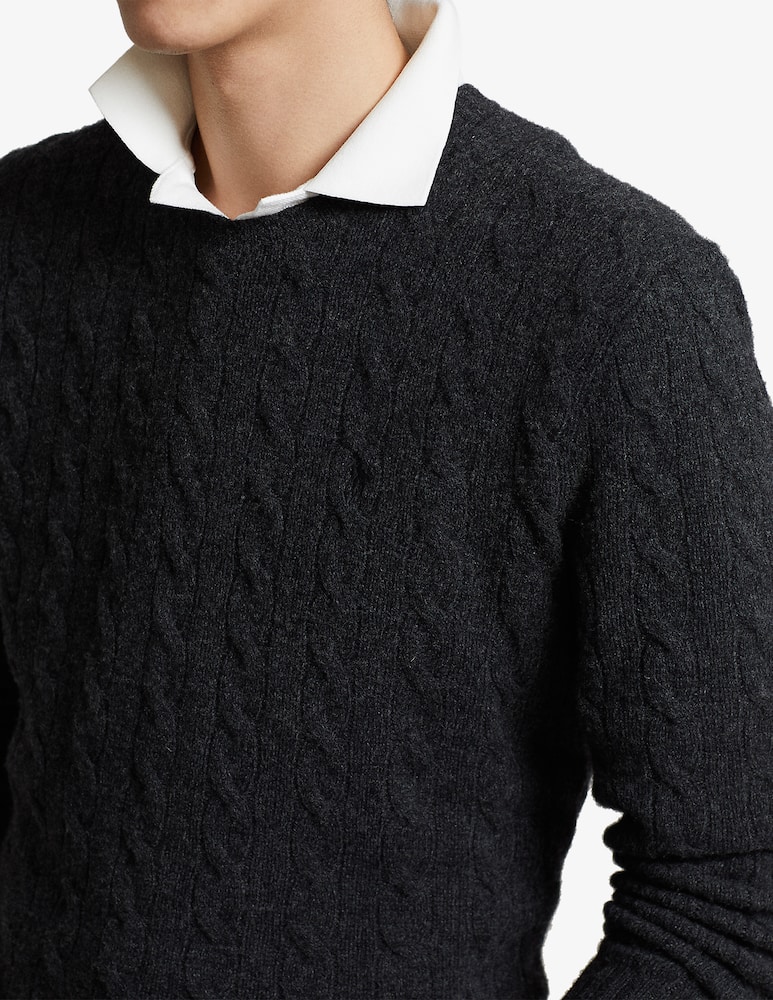 rinascente Polo Ralph Lauren Cable cachemire roundneck sweater - Grey