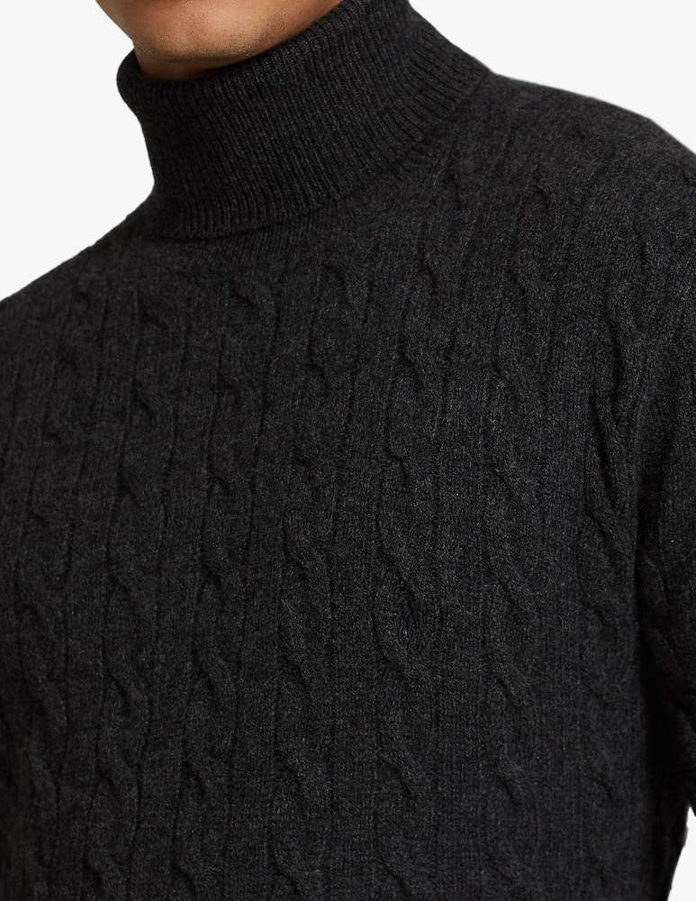 rinascente Polo Ralph Lauren Cable cashmere turtleneck - Grey