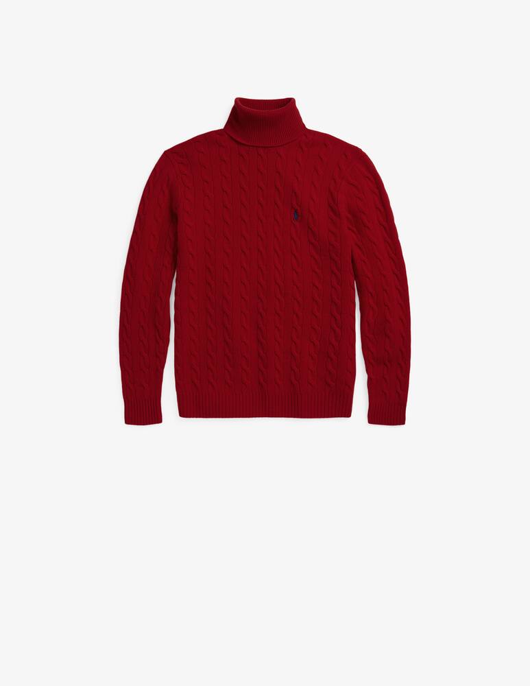 Polo Ralph Lauren Cable cashmere turtleneck - Red - picture 5 Polo Ralph Lauren Cable cashmere turtleneck - Red - picture 5