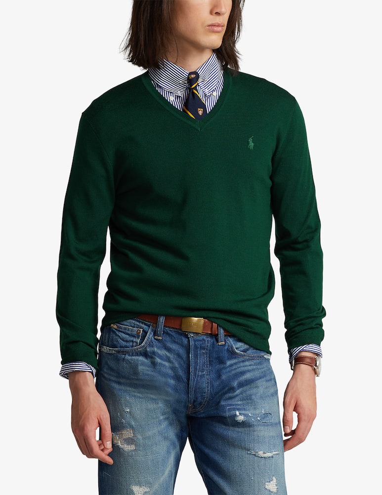 rinascente Polo Ralph Lauren Merino v neckline sweater - Green