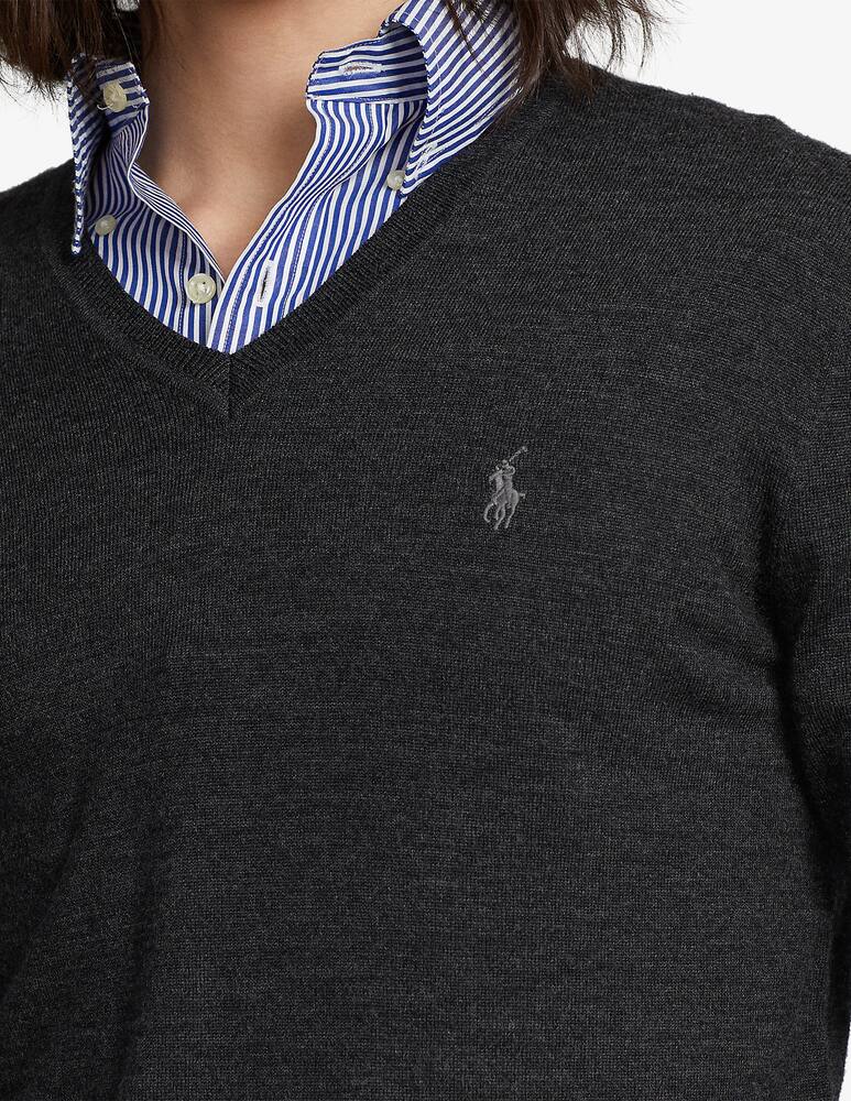 rinascente Polo Ralph Lauren Merino v neckline sweater - Black