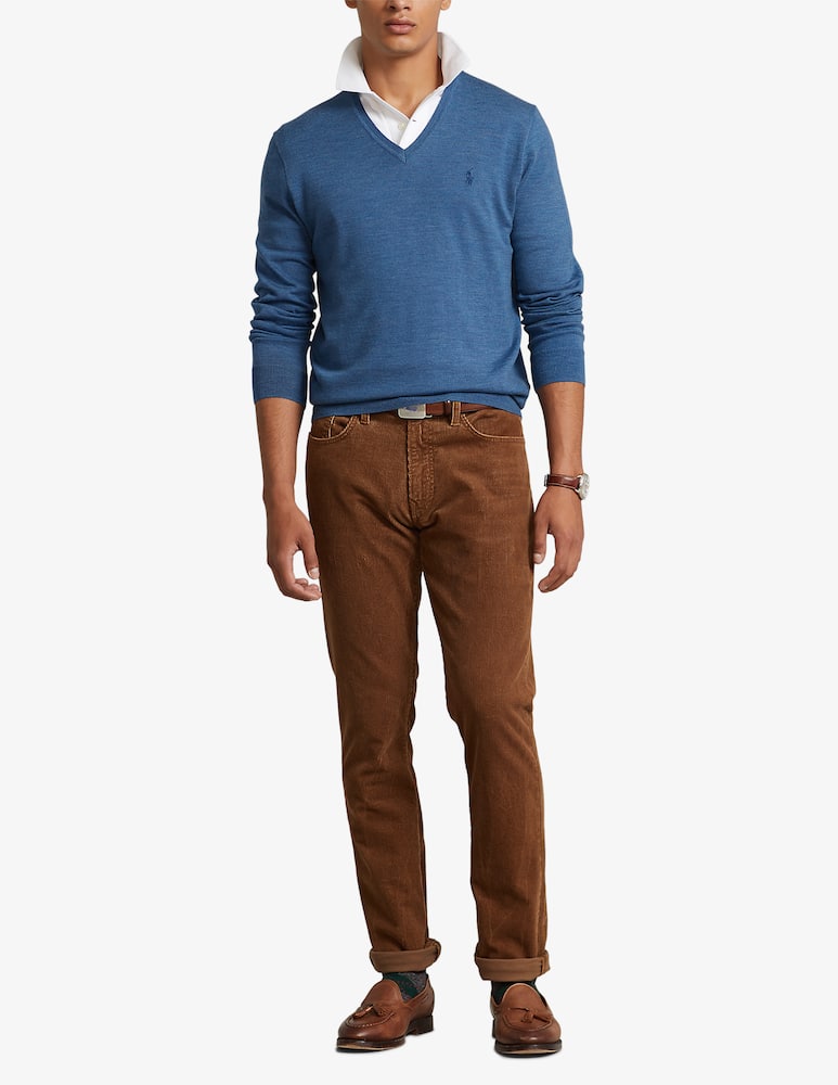 Polo Ralph Lauren Maglia scollo a v merino - Blu - immagine 2 Polo Ralph Lauren Maglia scollo a v merino - Blu - immagine 2