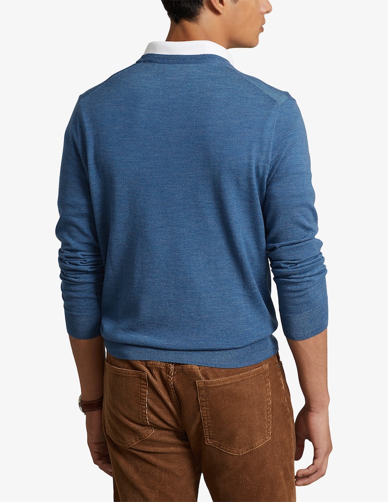 Polo Ralph Lauren Maglia scollo a v merino - Blu - immagine 3 Polo Ralph Lauren Maglia scollo a v merino - Blu - immagine 3
