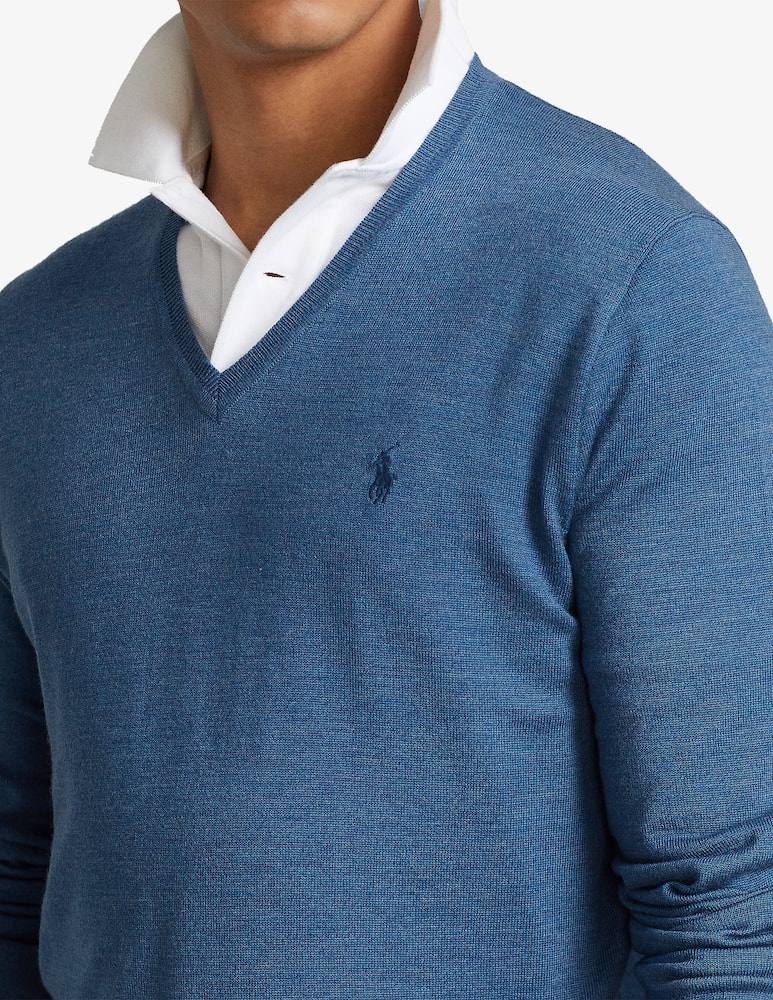 Polo Ralph Lauren Maglia scollo a v merino - Blu - immagine 4 Polo Ralph Lauren Maglia scollo a v merino - Blu - immagine 4
