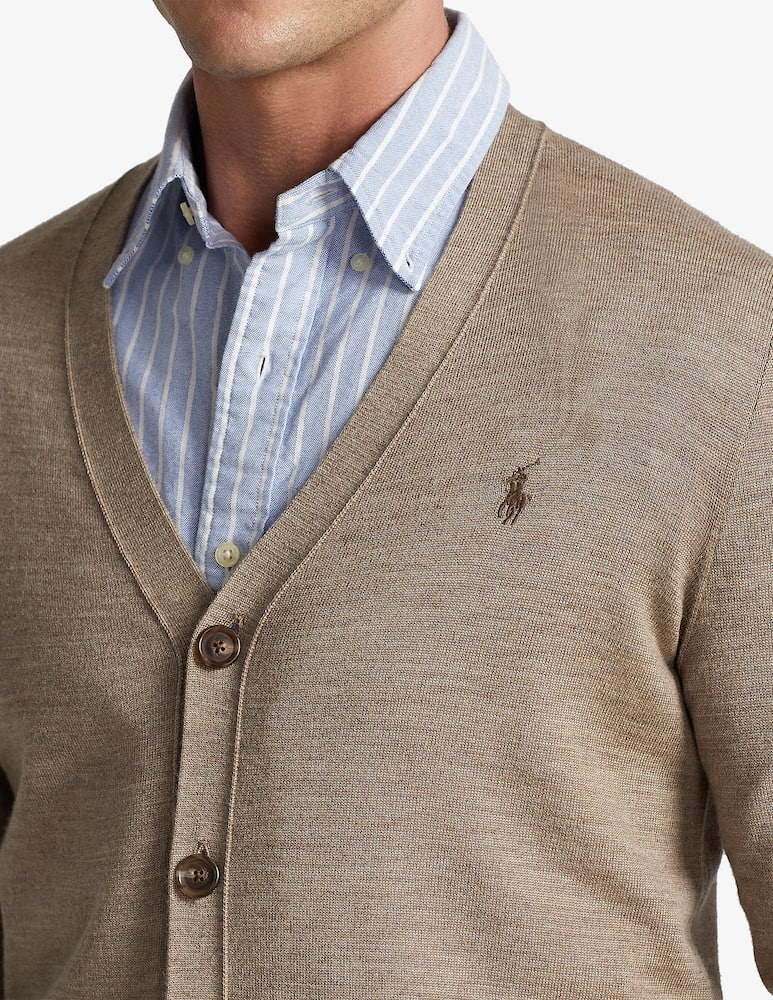 Polo Ralph Lauren Cardigan manica lunga merino - Marrone - immagine 4 Polo Ralph Lauren Cardigan manica lunga merino - Marrone - immagine 4