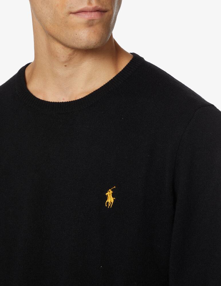 rinascente Polo Ralph Lauren Maglia girocollo merino pony gold - Nero