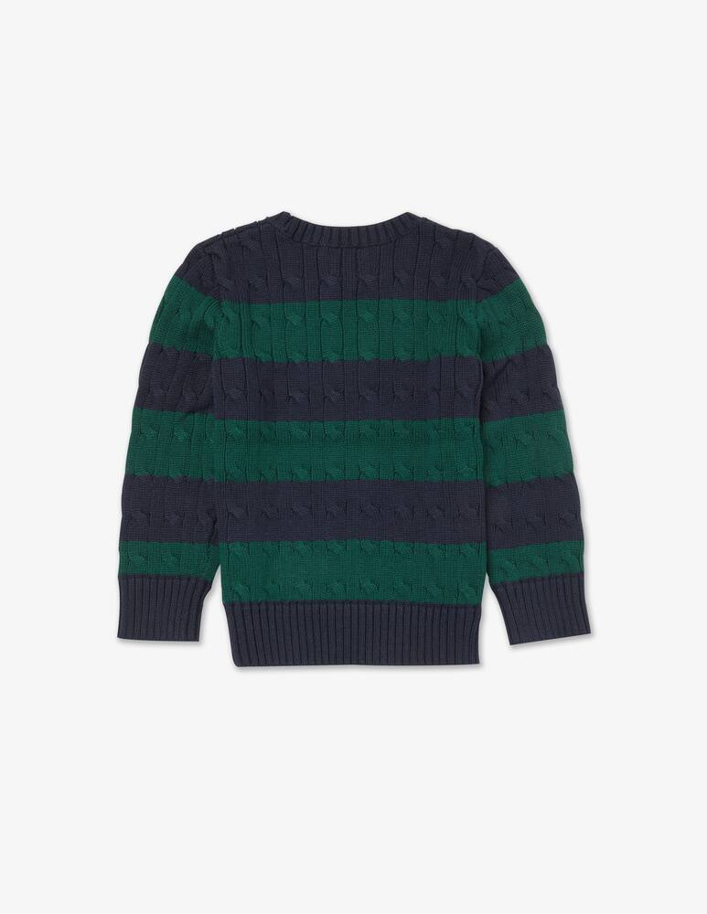 rinascente Polo Ralph Lauren Striped cable knit cotton sweater - Green