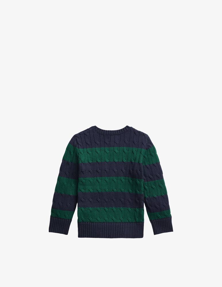 rinascente Polo Ralph Lauren Striped cable knit cotton sweater - Green