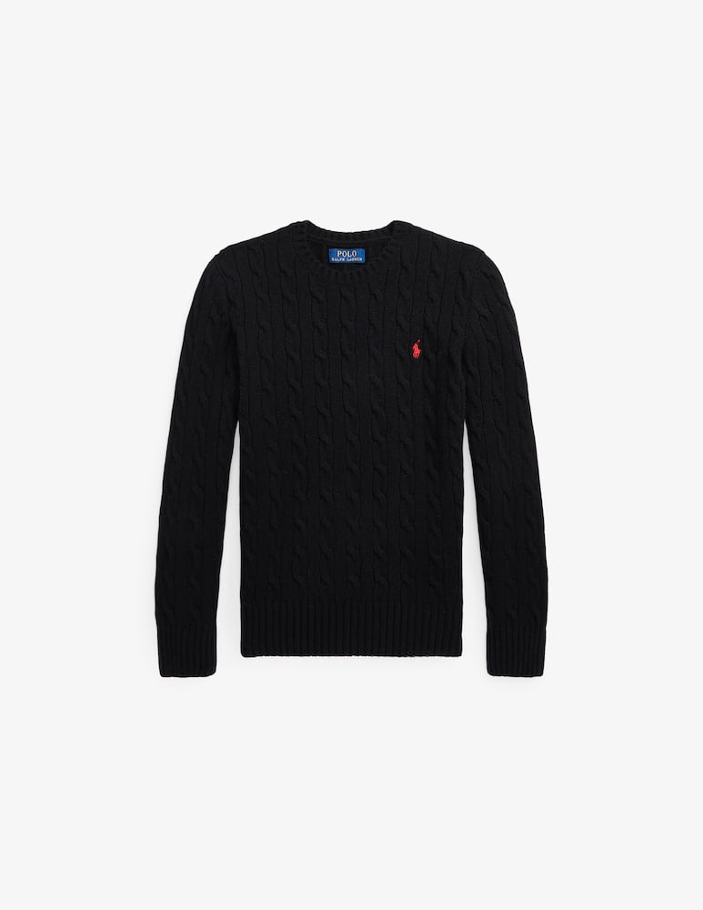 rinascente Polo Ralph Lauren Cable knit sweater in wool and cashmere - Black