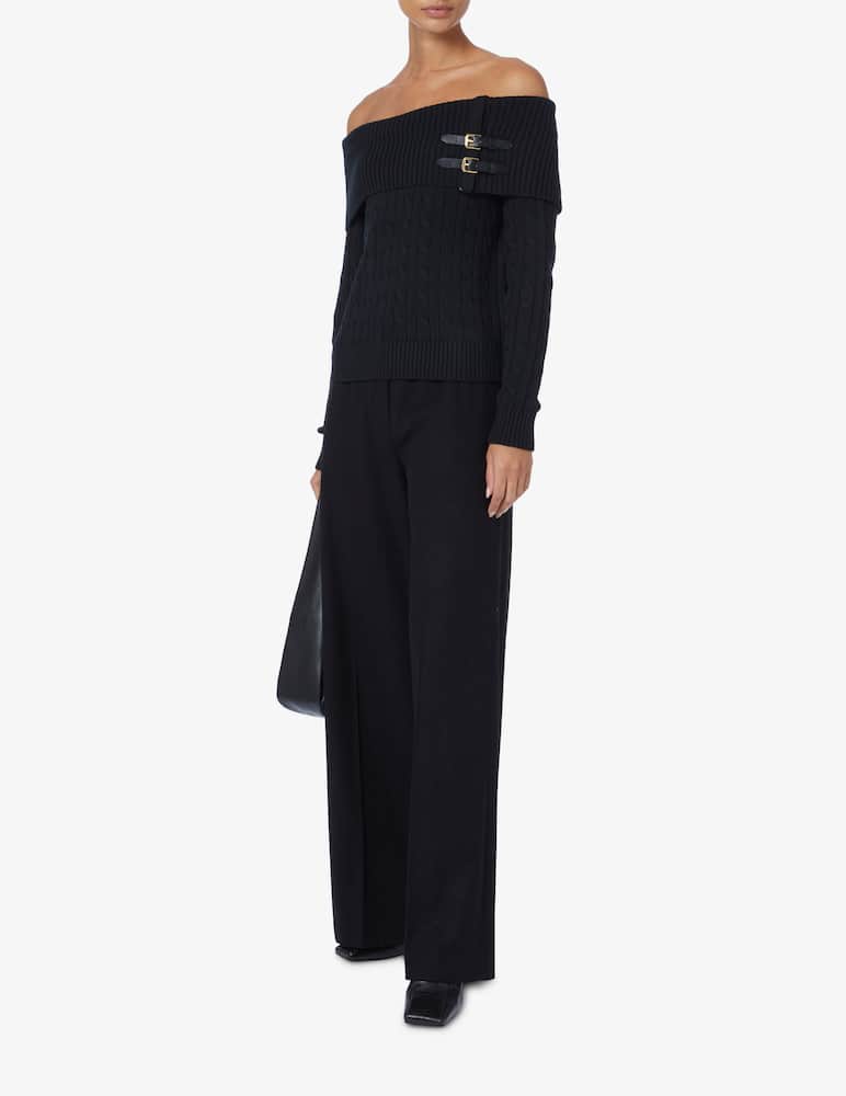 rinascente Lauren Ralph Lauren Maglione lavorato a trecce con spalle scoperte Abilafia - Nero