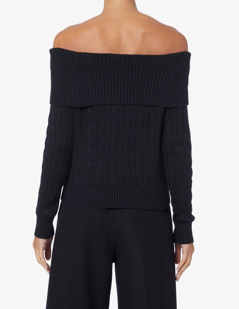 rinascente Lauren Ralph Lauren Maglione lavorato a trecce con spalle scoperte Abilafia - Nero