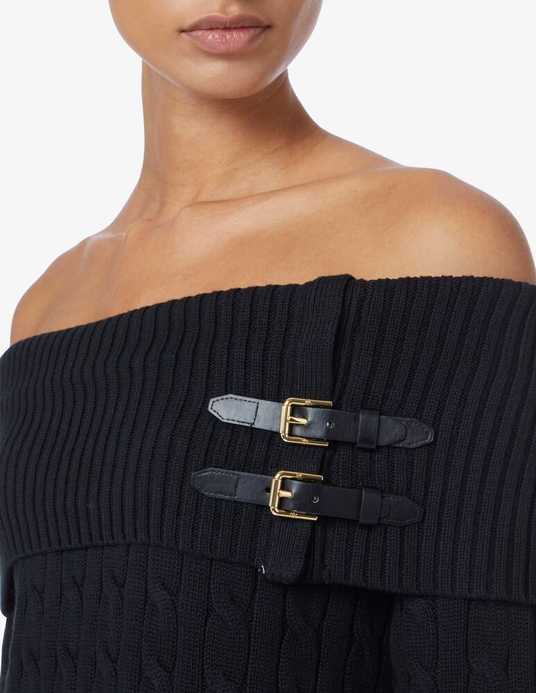 rinascente Lauren Ralph Lauren Maglione lavorato a trecce con spalle scoperte Abilafia - Nero