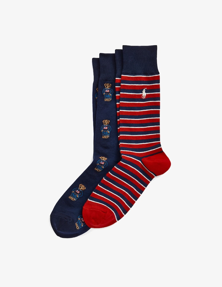 rinascente Polo Ralph Lauren Calze a righe e orsetto 2 pack