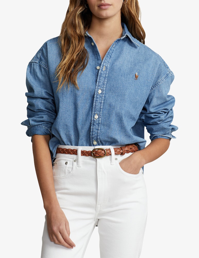 Polo Ralph Lauren Wide Cropped Denim Shirt - picture 1 Polo Ralph Lauren Wide Cropped Denim Shirt - picture 1