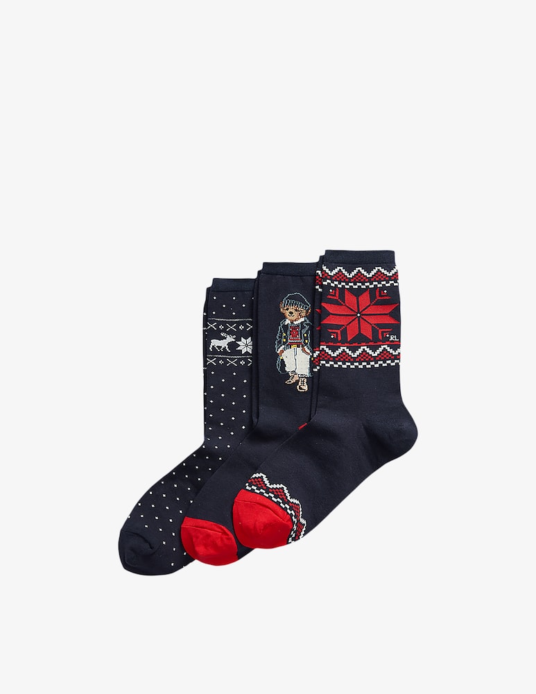 Polo Ralph Lauren Polo Bear Trouser Sock 3-Pack Gift Set - picture 1 Polo Ralph Lauren Polo Bear Trouser Sock 3-Pack Gift Set - picture 1