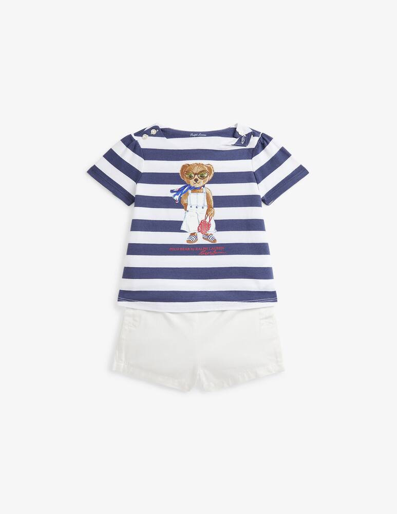 rinascente Polo Ralph Lauren Bear  t-shirt and shorts set