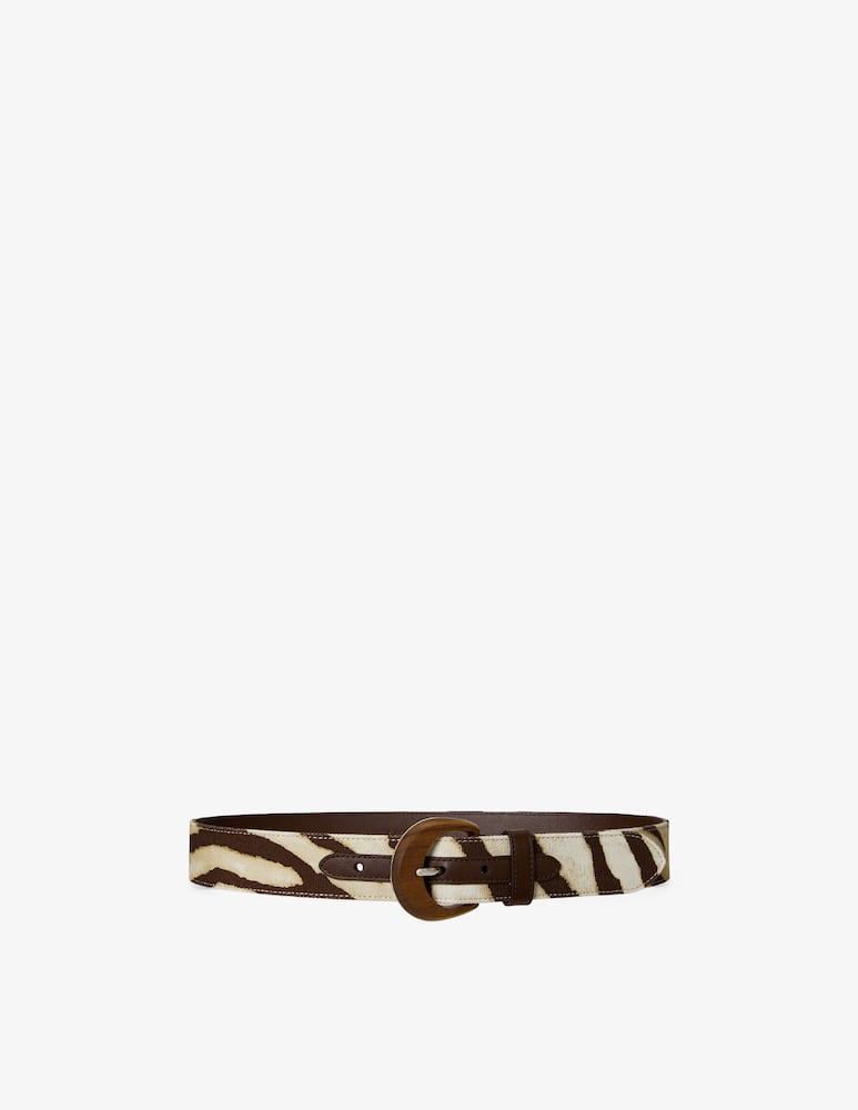 rinascente Lauren Ralph Lauren Zebra print wood buckle belt