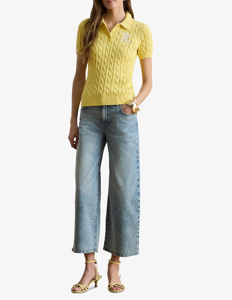 rinascente Lauren Ralph Lauren Cable knit short sleeve polo Natrissa