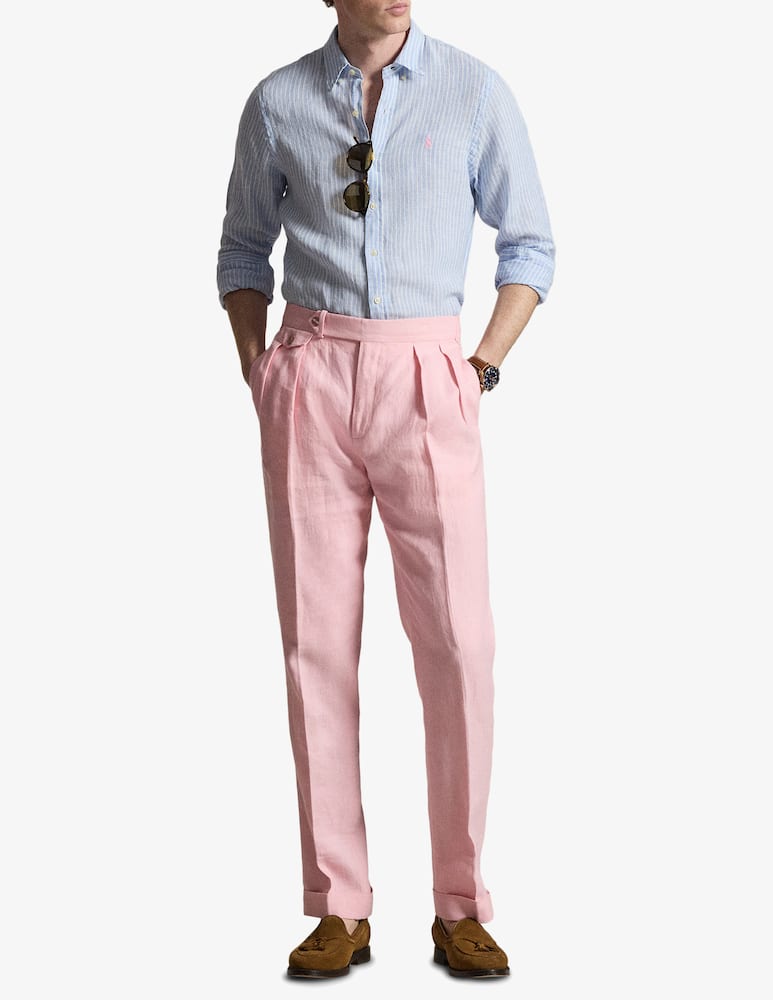 rinascente Polo Ralph Lauren Camicia a righe in lino slim fit