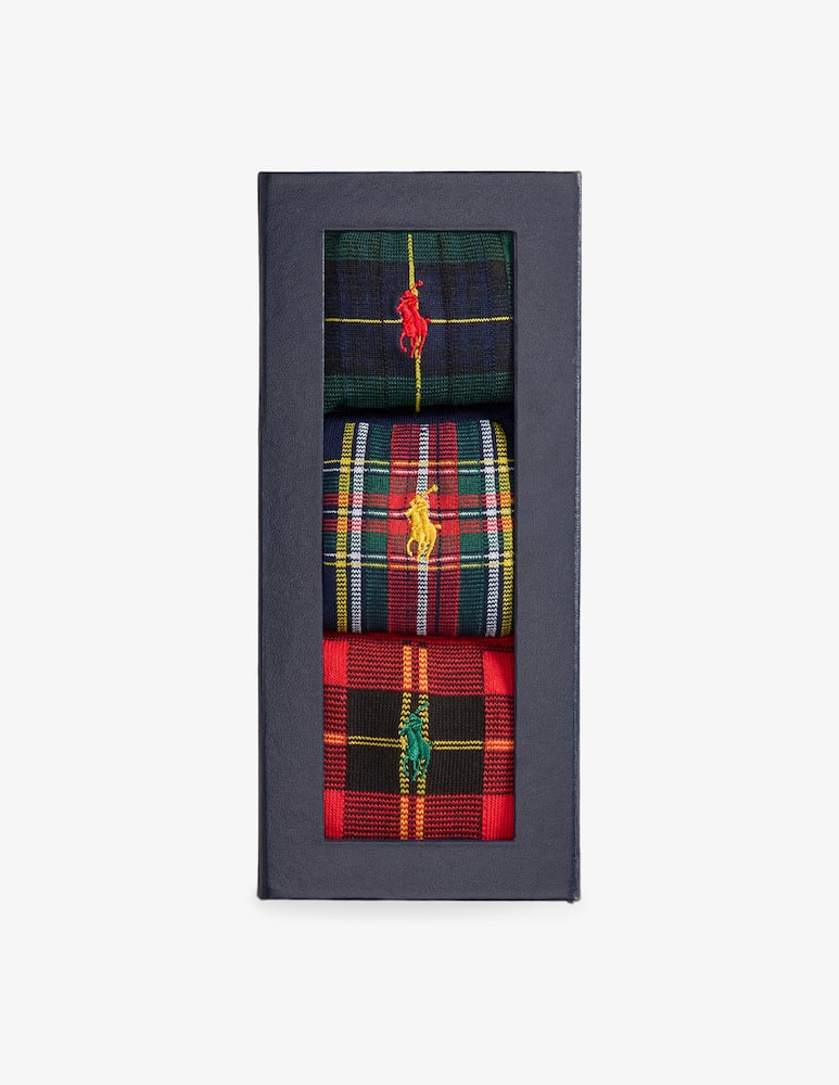 rinascente Polo Ralph Lauren Tartan gift box 3 pack socks
