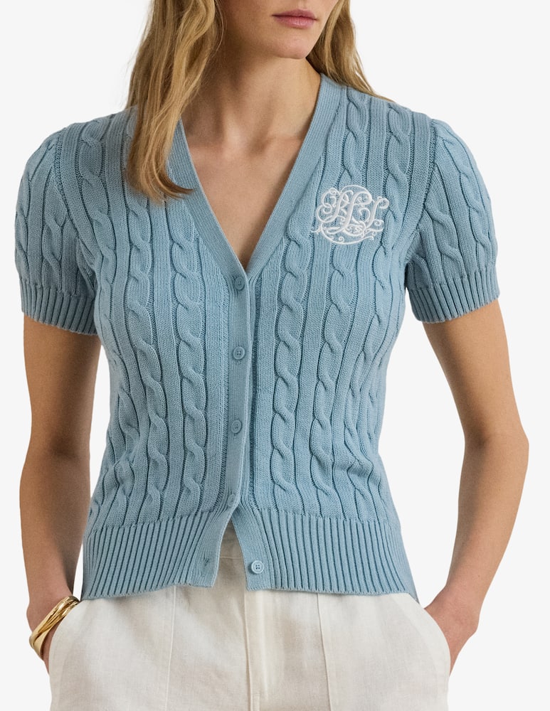 rinascente Lauren Ralph Lauren Cardigan a trecce e manica corta