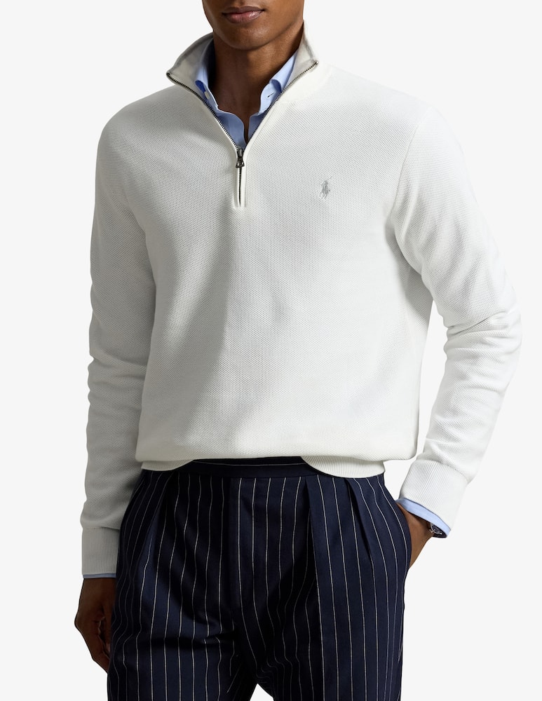 rinascente Polo Ralph Lauren Maglia con mezza zip a nido d'ape