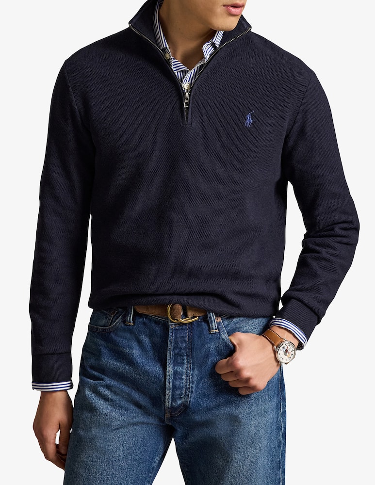 rinascente Polo Ralph Lauren Maglia con mezza zip nido d'ape