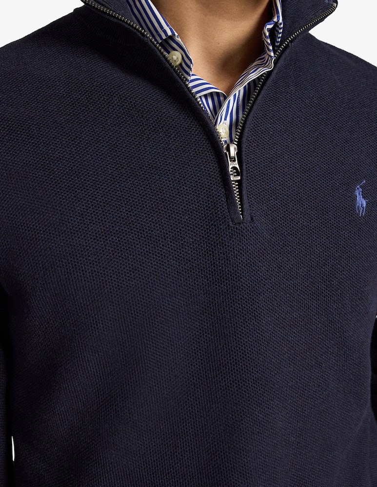 rinascente Polo Ralph Lauren Maglia con mezza zip nido d'ape