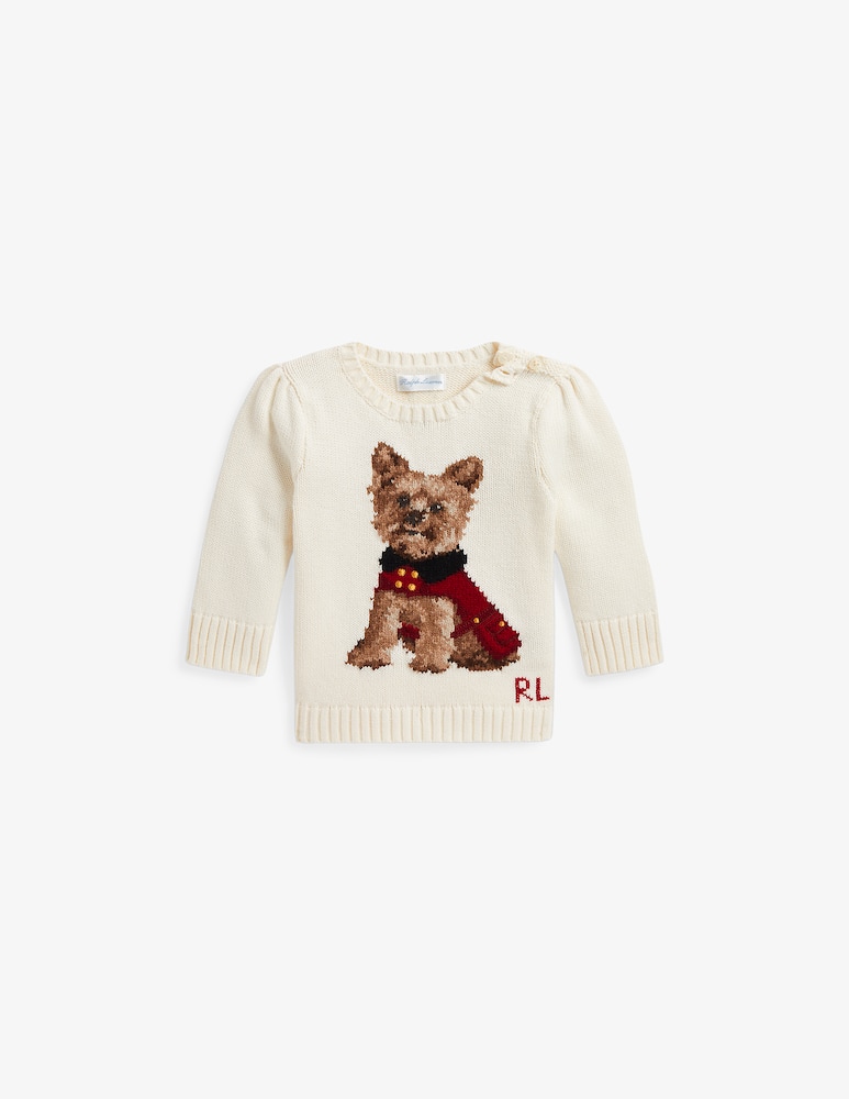 Polo Ralph Lauren Pullover in cotone con cane - immagine 1 Polo Ralph Lauren Pullover in cotone con cane - immagine 1