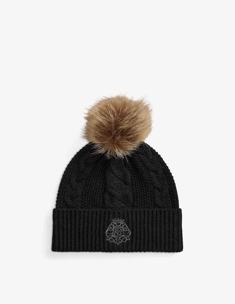 rinascente Lauren Ralph Lauren Knitted beanie with faux fur pompom