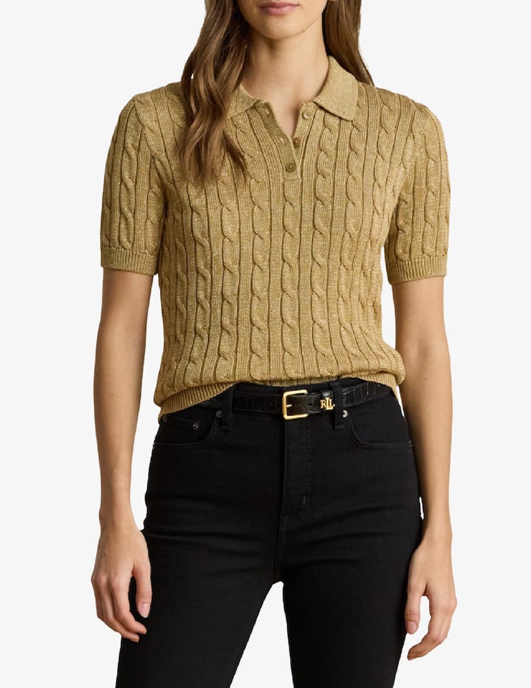 Lauren Ralph Lauren Cable knit polo pullover - picture 1 Lauren Ralph Lauren Cable knit polo pullover - picture 1