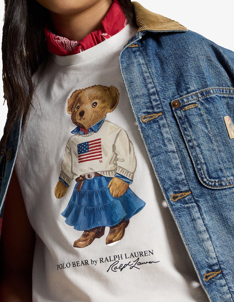 rinascente Polo Ralph Lauren T-shirt jersey con orso stampato