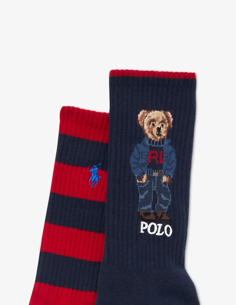 rinascente Polo Ralph Lauren Crew socks bear and stripe