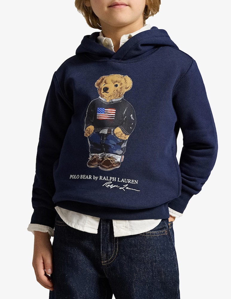 rinascente Polo Ralph Lauren Graphic fleece bear hoodie
