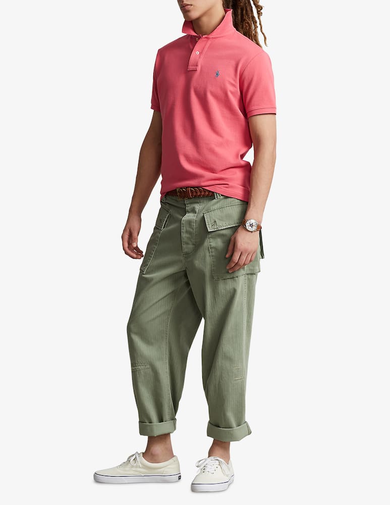 rinascente Polo Ralph Lauren Custom fit basic mesh short sleeve polo shirt