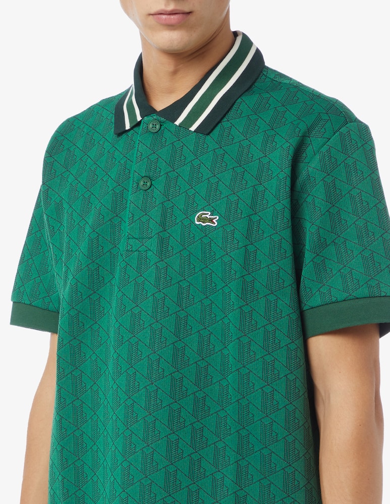 rinascente Lacoste Jaquard monogram polo