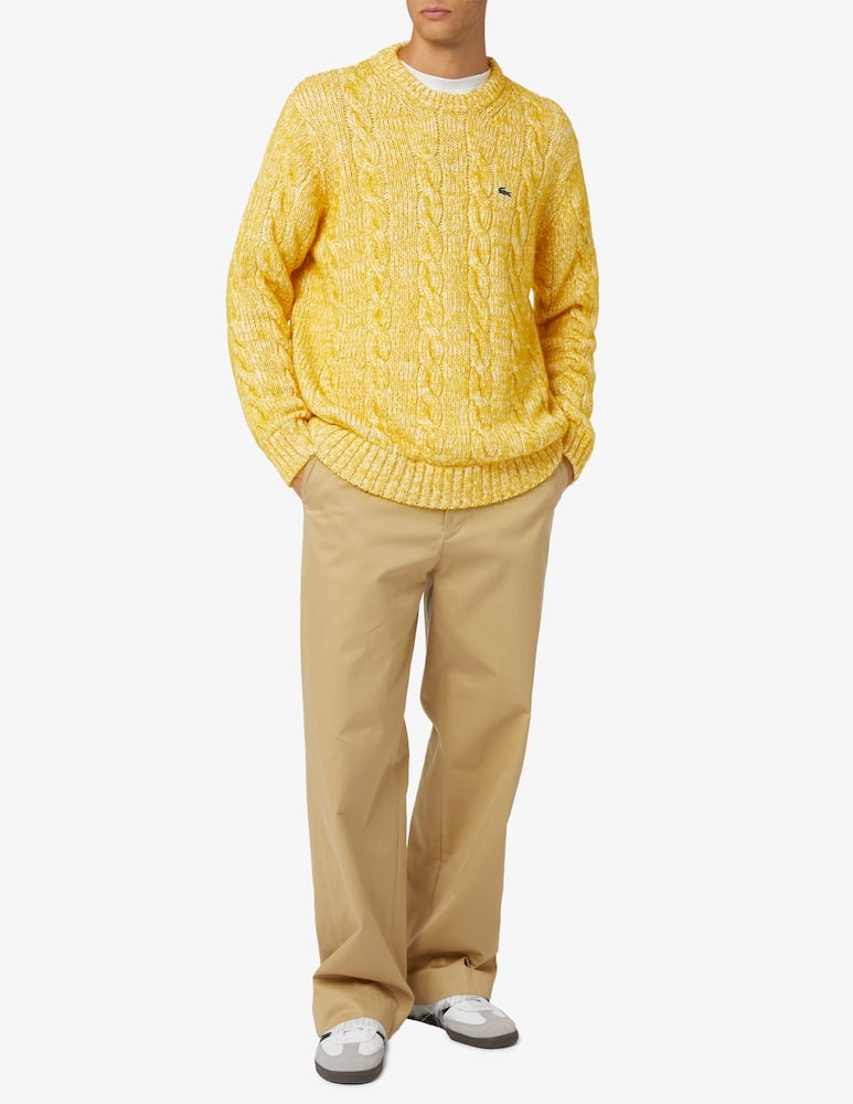 rinascente Lacoste Braided alpaca crewneck jumper