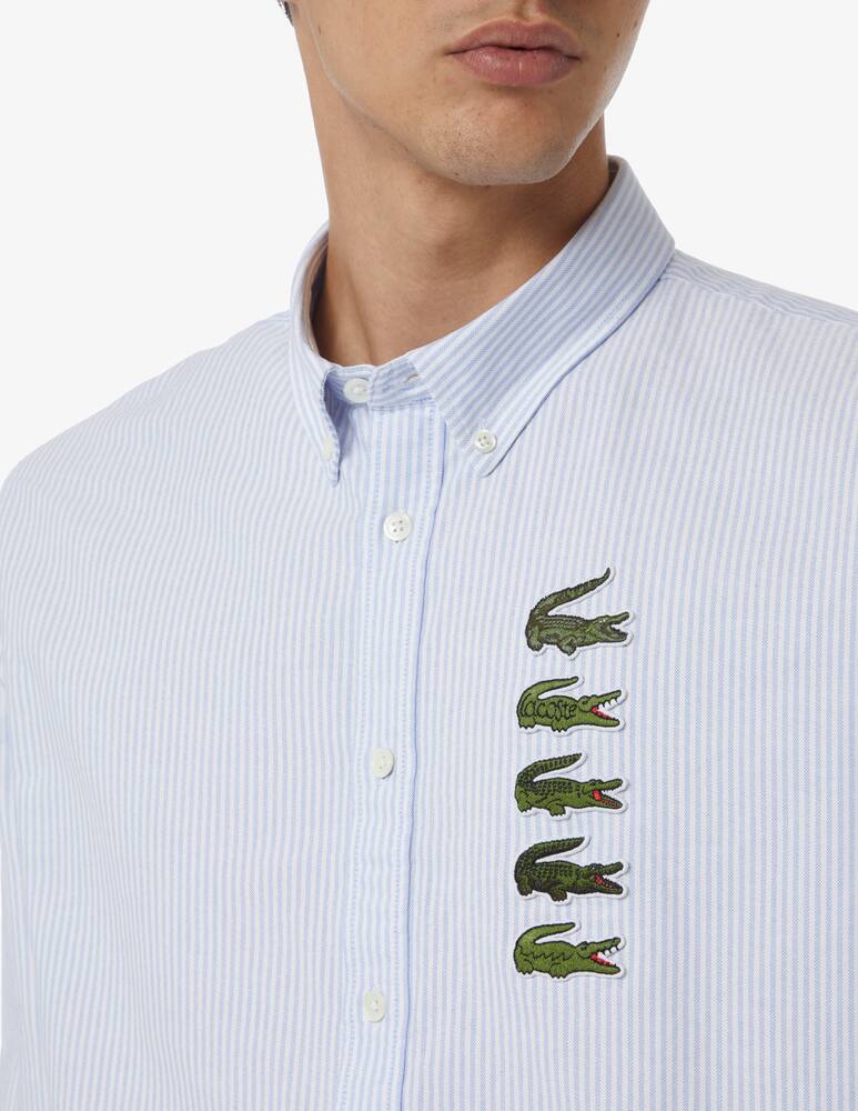 rinascente Lacoste Oxford cocco timeline stripes shirt