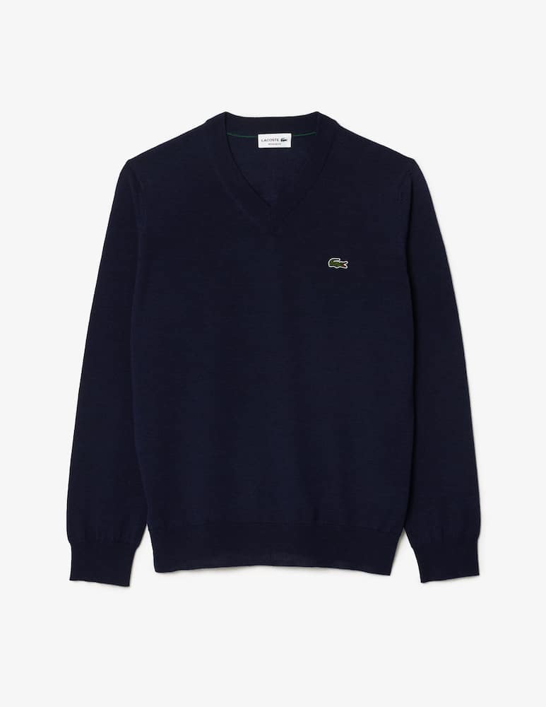 Lacoste Maglia scollo a v in misto lana - immagine 1 Lacoste Maglia scollo a v in misto lana - immagine 1